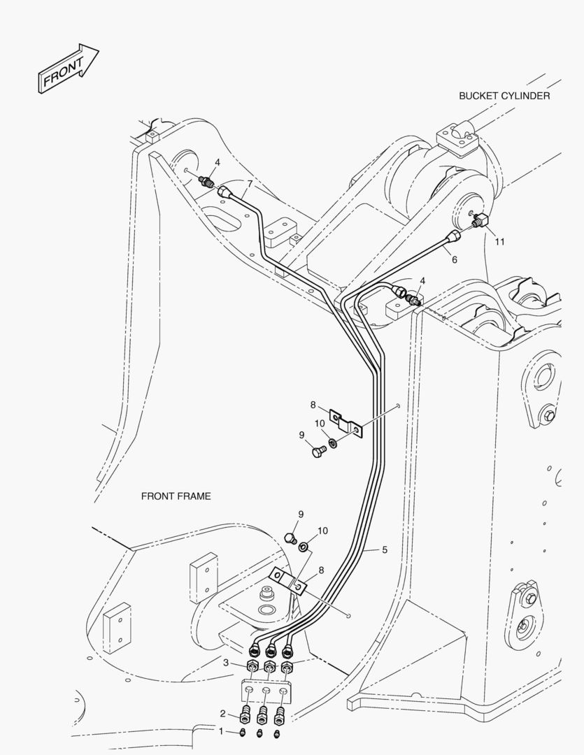 ПЕРЕДНИЙ ТРУБОПРОВОД СМАЗОЧНОЙ СИСТЕМЫ