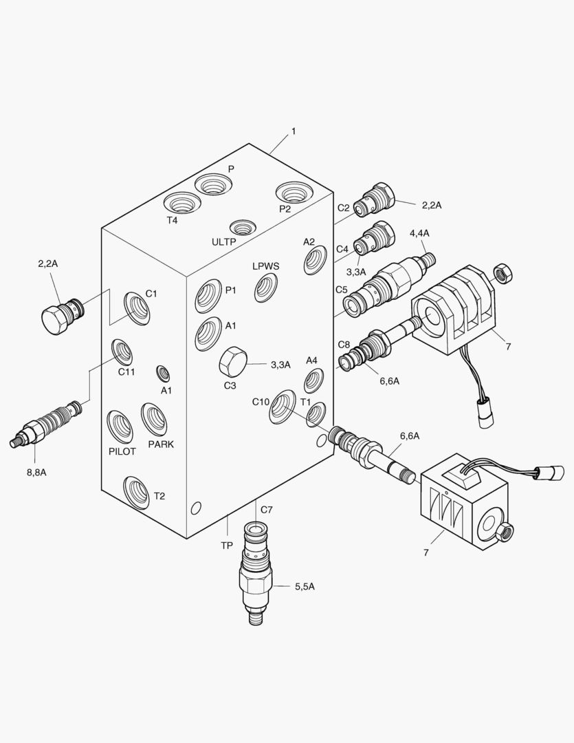 Схема 3517 BRAKE & PILOT SUPPLY VALVE-LOCAL [1276~]