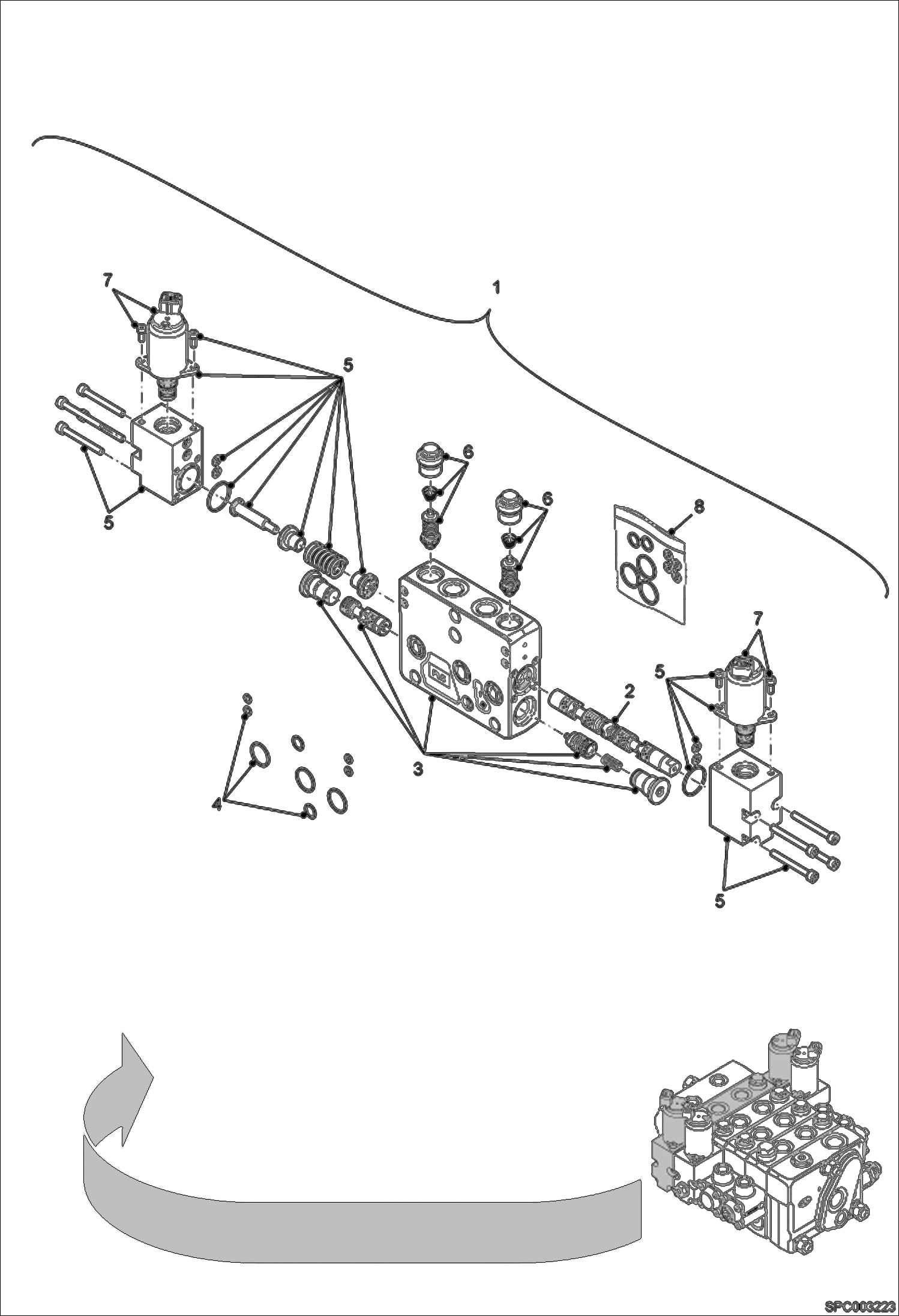 СЕКЦИЯ РЕГУЛИРУЮЩЕГО КЛАПАНА (СЕКЦИЯ ВСПОМОГАТЕЛЬНЫХ ГИДРАВЛИЧЕСКИХ МЕХАНИЗМОВ)