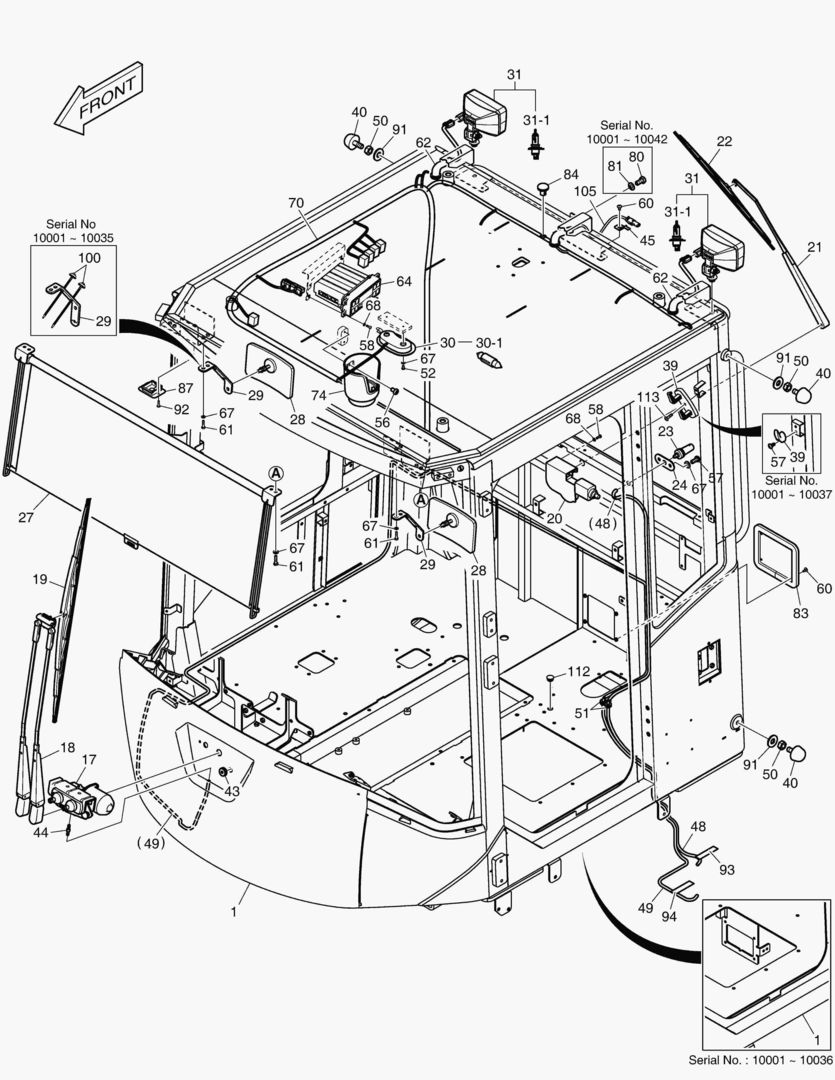 КАБИНА(1) - КОРПУС(БЕЗ КРЫШИ)
