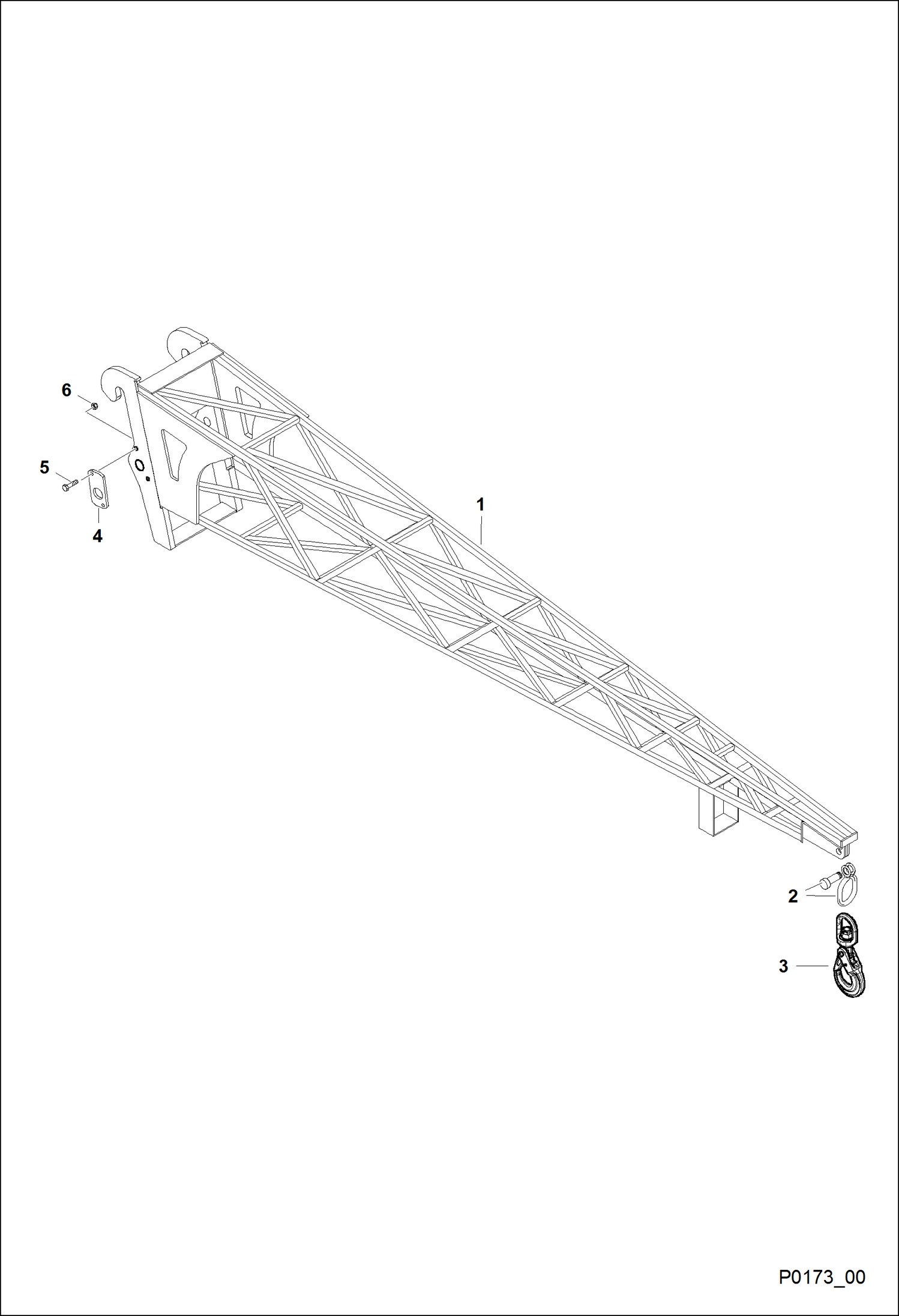 Схема УДЛИНЕННАЯ СТРЕЛА С КРЮКОМ 1.2T 2.5M (BUD4344)