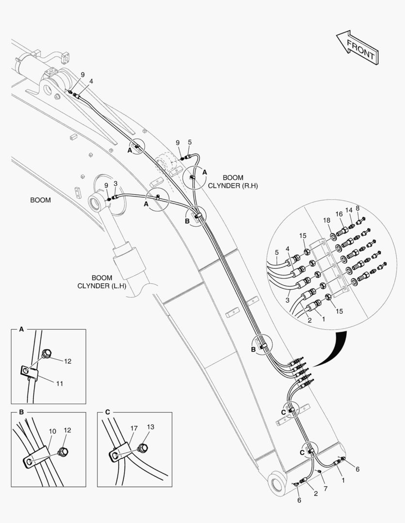 ТРУБОПРОВОД СМАЗОЧНОЙ СИСТЕМЫ - СТРЕЛА 5.6 м