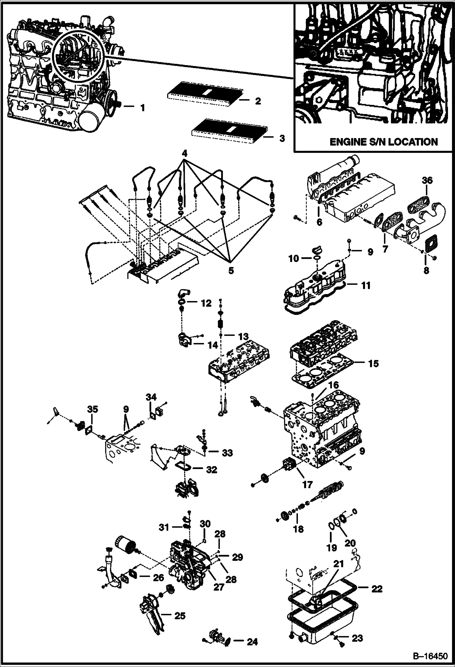 ДВИГАТЕЛЬ И КОМПЛЕКТ ПРОКЛАДОК (KUBOTA - V2203)