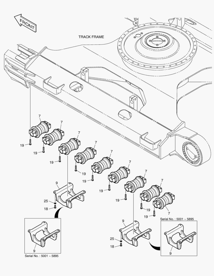6290 TRACK COMPONENTS - LONG CRAWLER
