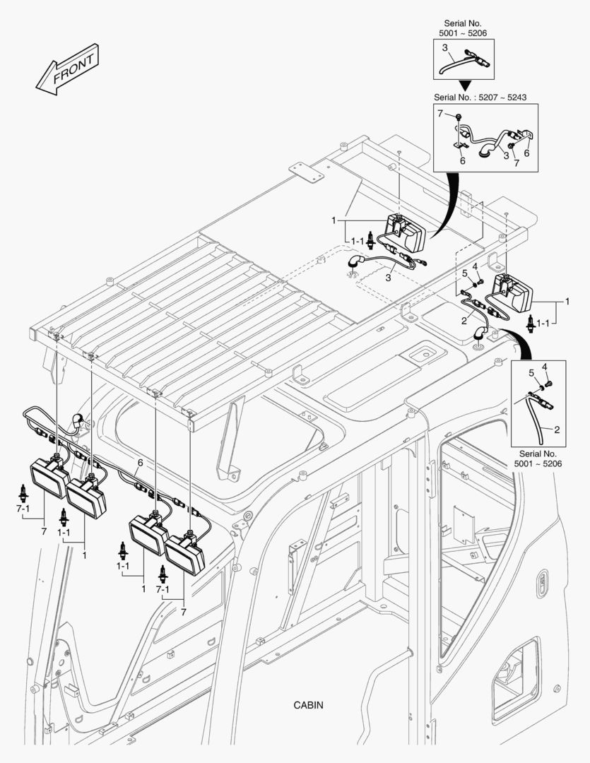 РАБОЧАЯ ФАРА(6-ЛАМПЫ) - СИСТЕМА ЗАЩИТЫ ПРИ ОПРОКИДЫВАНИИ