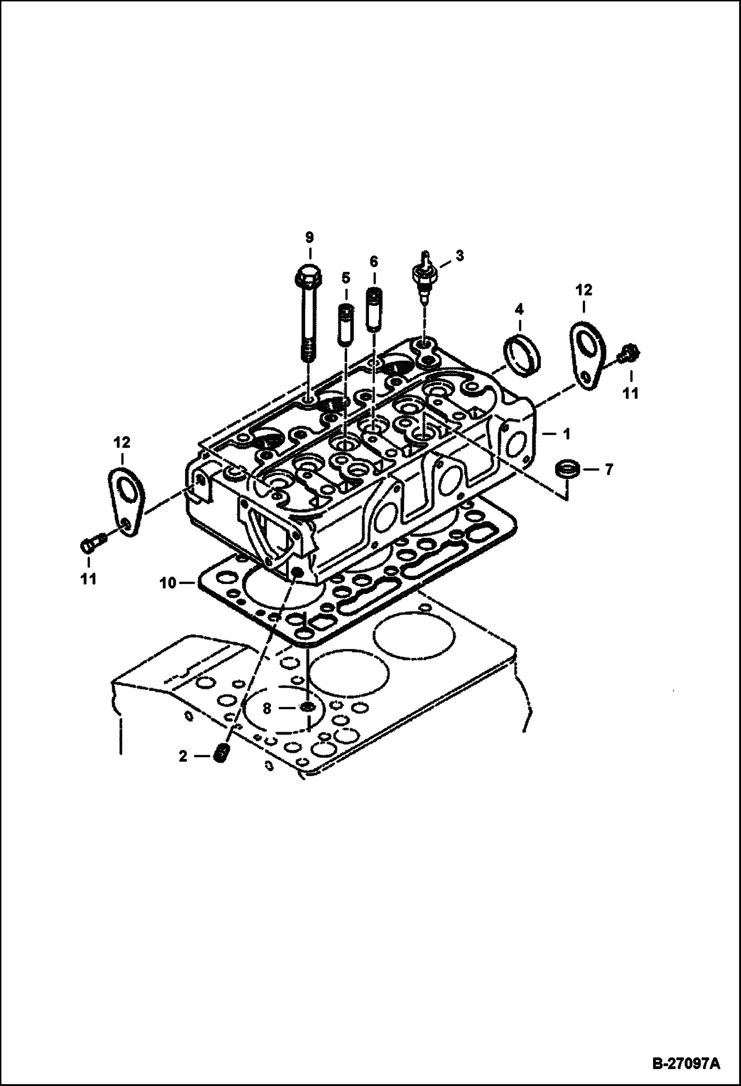 Схема ГОЛОВКА ЦИЛИНДРА (KUBOTA D722-E2B-BC-1)