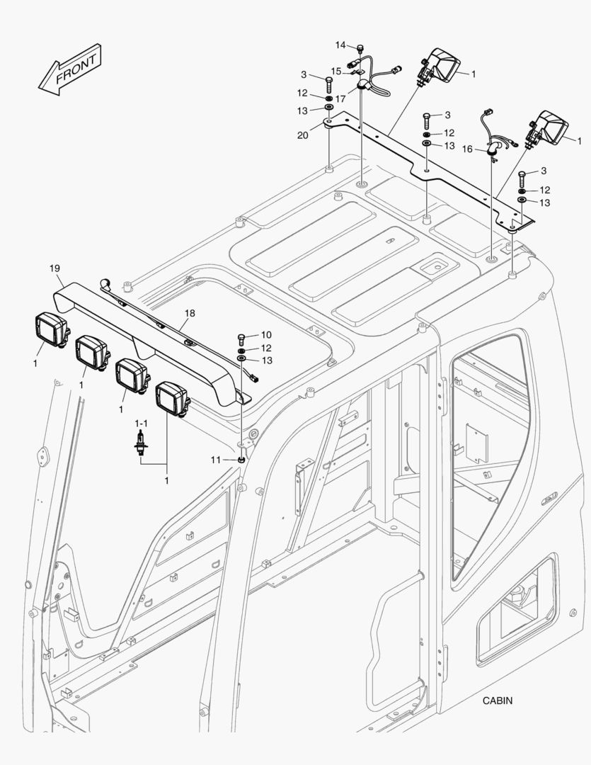 7040 WORKING LAMP - 6 LAMP(HALOGEN)