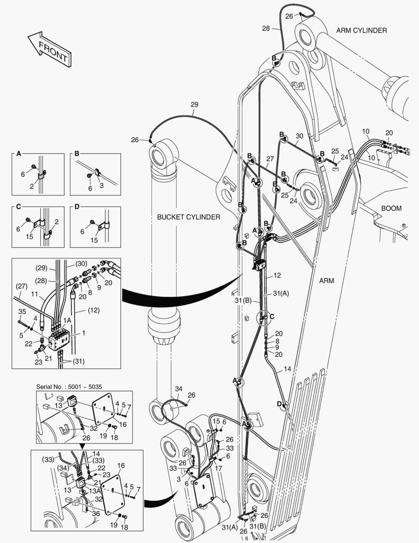 6890 LUBRICATION PIPING - ARM 4.2m [5001~5084]