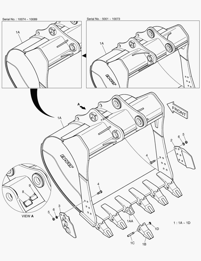 3160 BUCKET - 3.20гЋҐ(80`) - SIDE PIN [5001~10107]