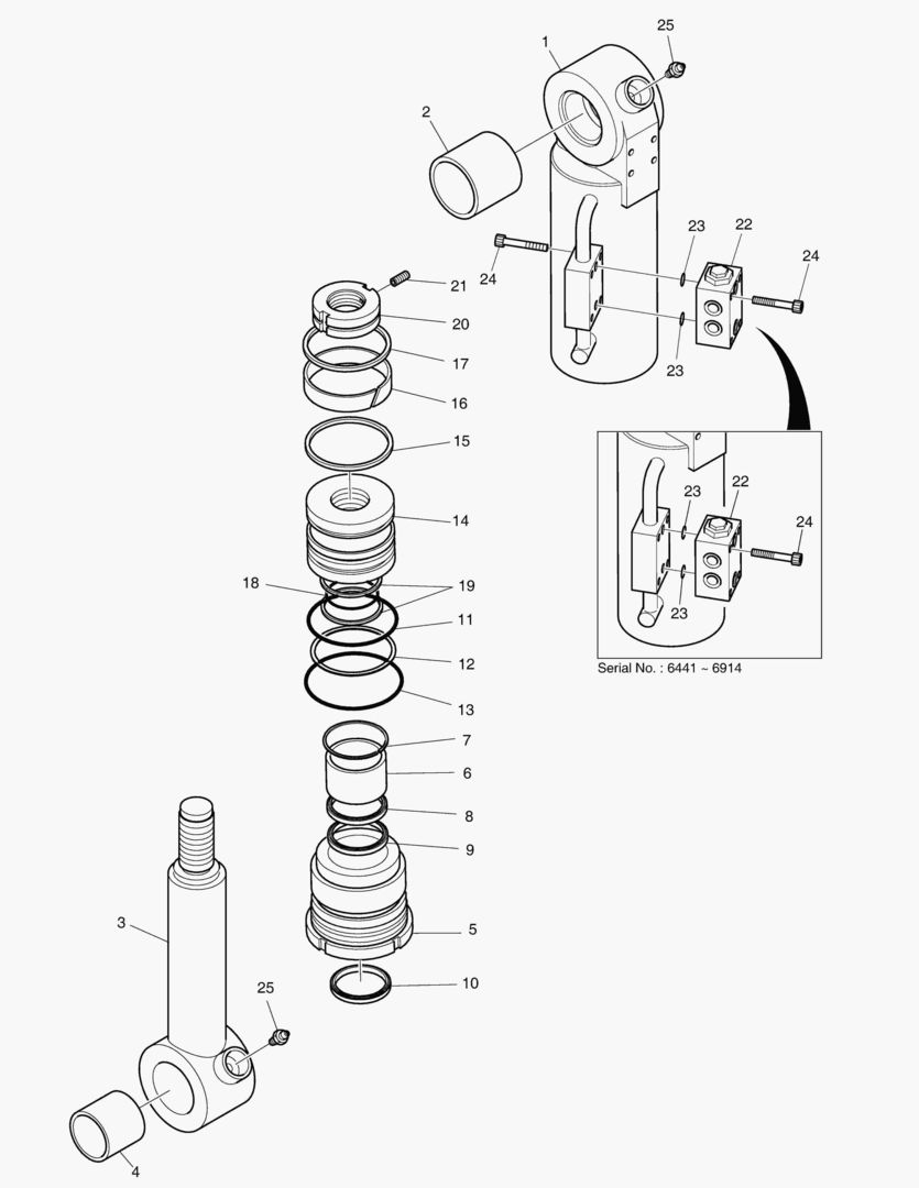 Спецтехника 4361 DOZER CYLINDER - L.H. [6441~] - главное фото