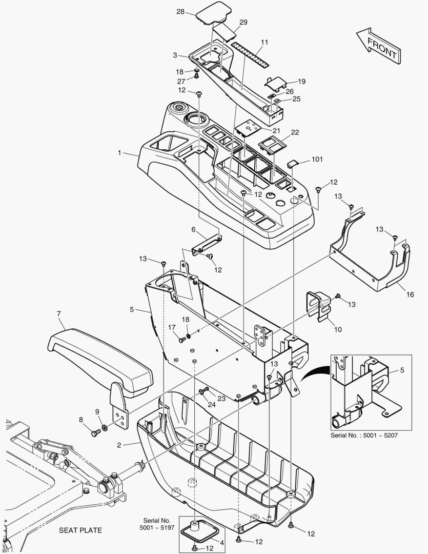 ПУЛЬТ УПРАВЛЕНИЯ - ПРАВОСТОРОННИЙ(СИСТЕМА ЗАЩИТЫ ПРИ ОПРОКИДЫВАНИИ)