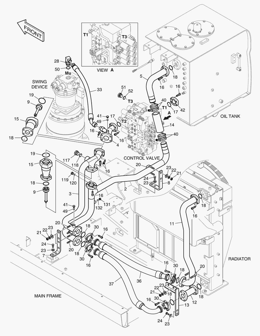 Схема ТУБОПРОВОД МАСЛЯНОГО РАДИАТОРА(2)
