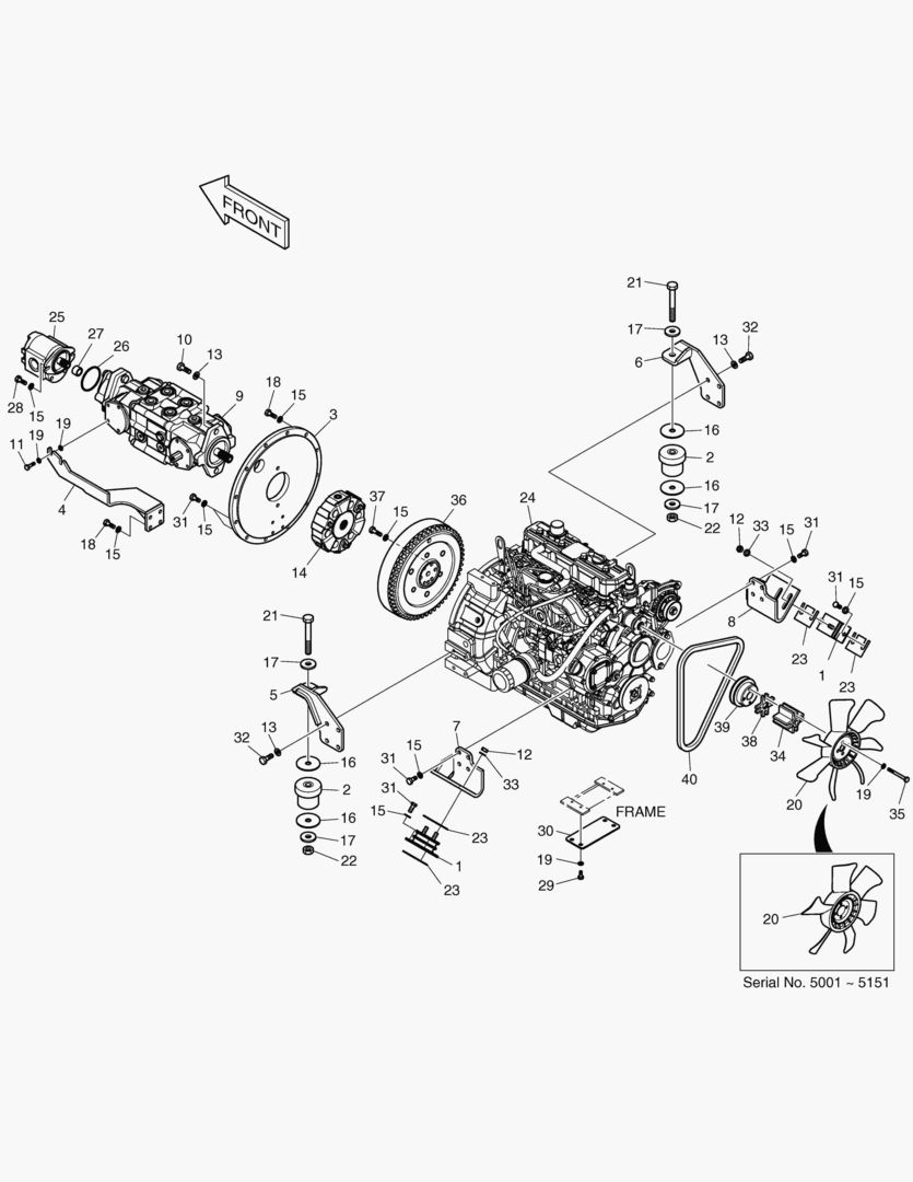 Спецтехника 2100 ENGINE & PUMP MOUNTING