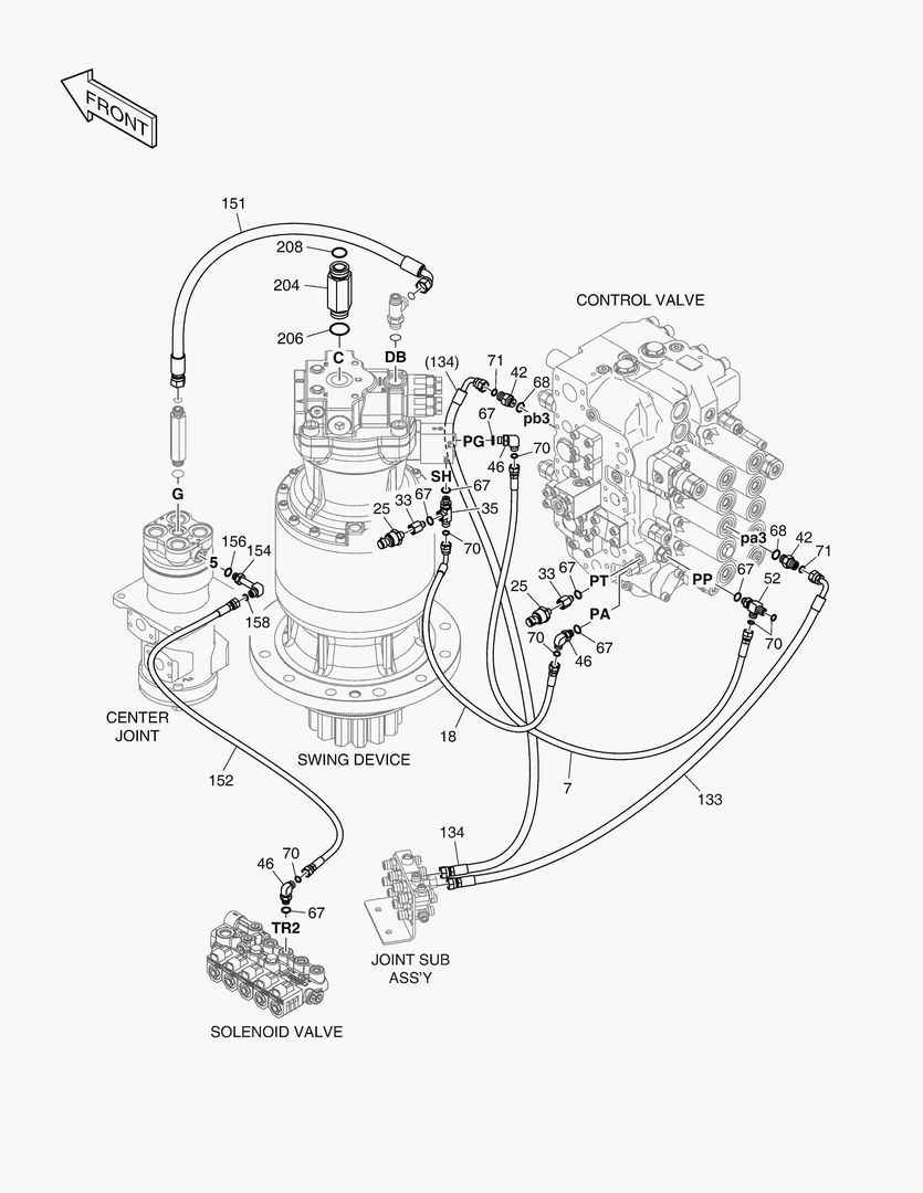 1390 PILOT PIPING(5) - SWING & TRAVEL