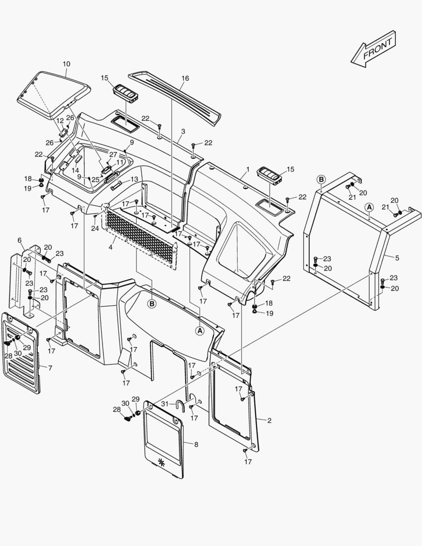 КРЫШКА В СБОРЕ - ЗАДНЯЯ
