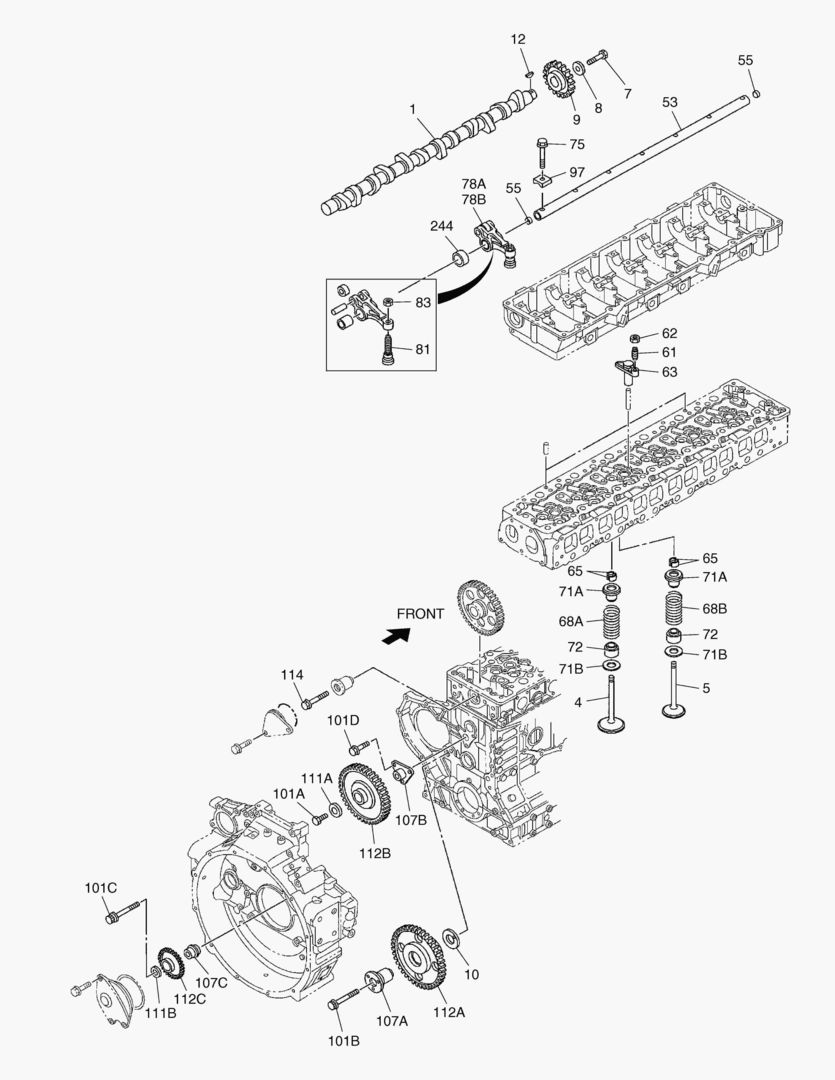 Схема РАСПРЕДЕЛИТЕЛЬНЫЙ ВАЛ И КЛАПАН