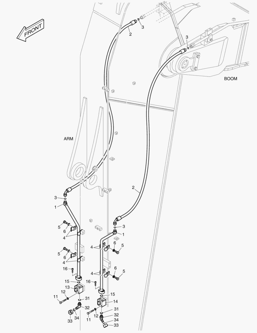 ГИДРОСИСТЕМА РУКОЯТИ - ВРАЩАЮЩИЙСЯ (РУКОЯТЬ 3.95 м)
