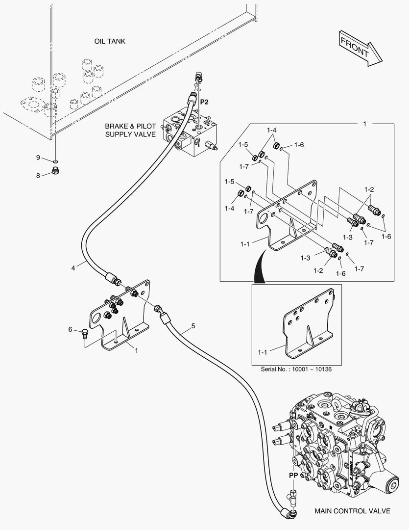 ТРУБОПРОВОД СЕРВОУПРАВЛЕНИЯ - 3 КАТУШКИ(ЭЛЕКТРИКА)