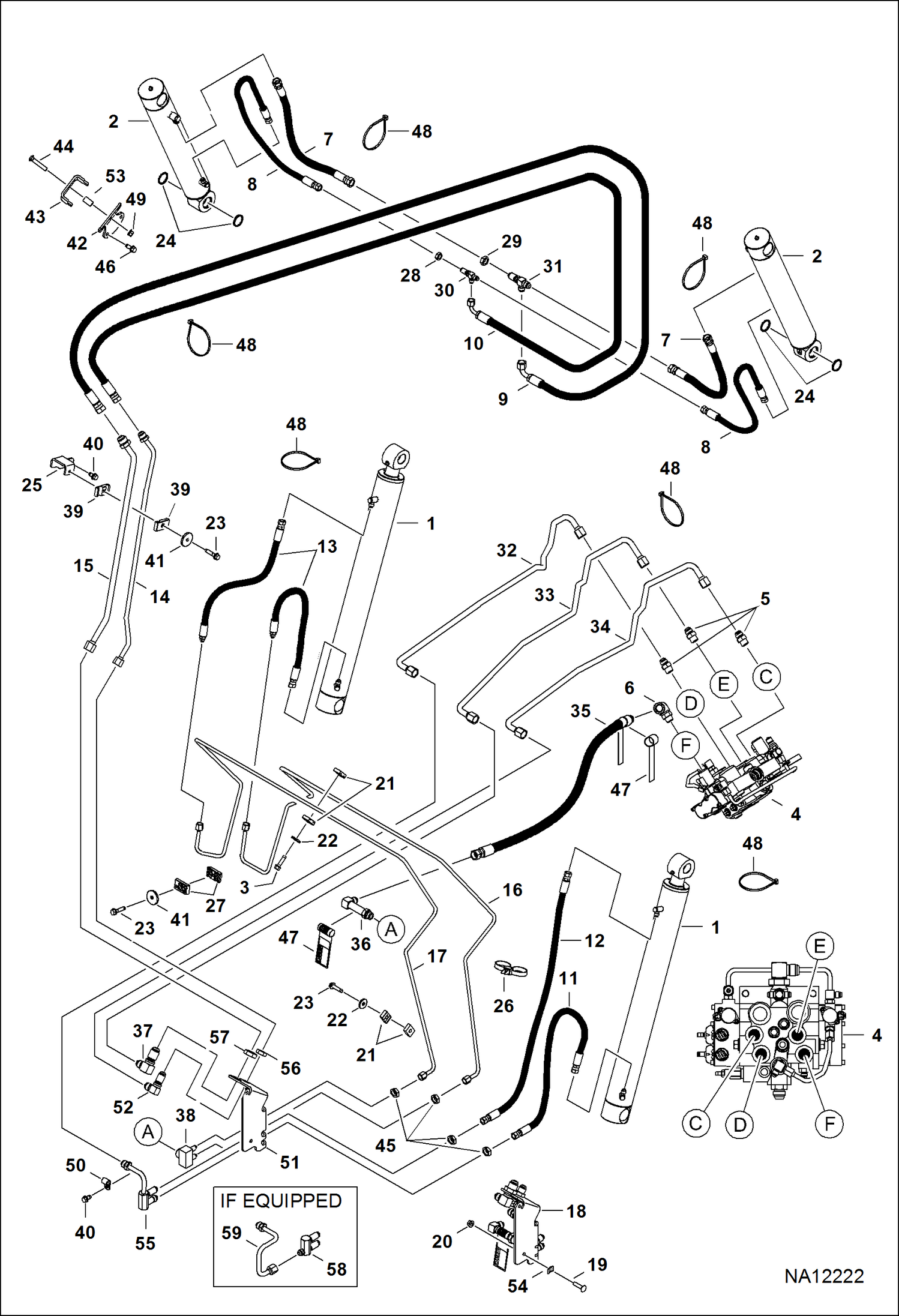 СХЕМА ГИДРАВЛИЧЕСКОЙ СИСТЕМЫ (БЕЗ СОЕДИНИТЕЛЬНОЙ ПАНЕЛИ ОБВОДНОГО КЛАПАНА)