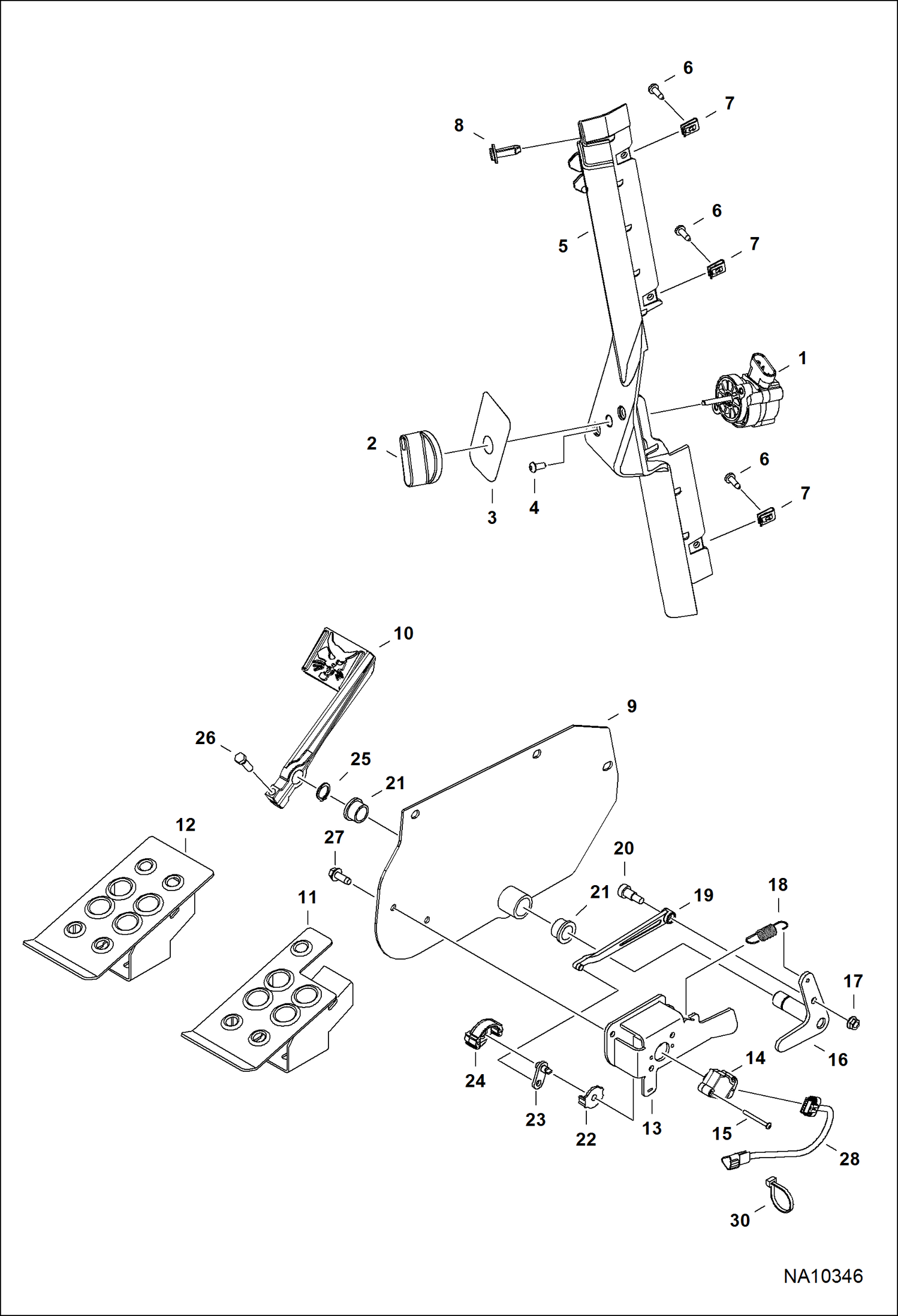 УСТРОЙСТВО РЕГУЛИРОВАНИЯ ОБОРОТОВ ДВИГАТЕЛЯ (С ПЕДАЛЬЮ ДРОССЕЛЬНОЙ ЗАСЛОНКИ) (СЕРИЙНЫЙ НОМЕР AT5J11001 - AT5J)