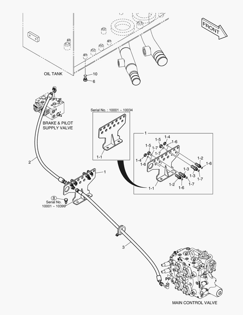 ТРУБОПРОВОД СЕРВОУПРАВЛЕНИЯ - 2 КАТУШКИ(ЭЛЕКТРИКА)