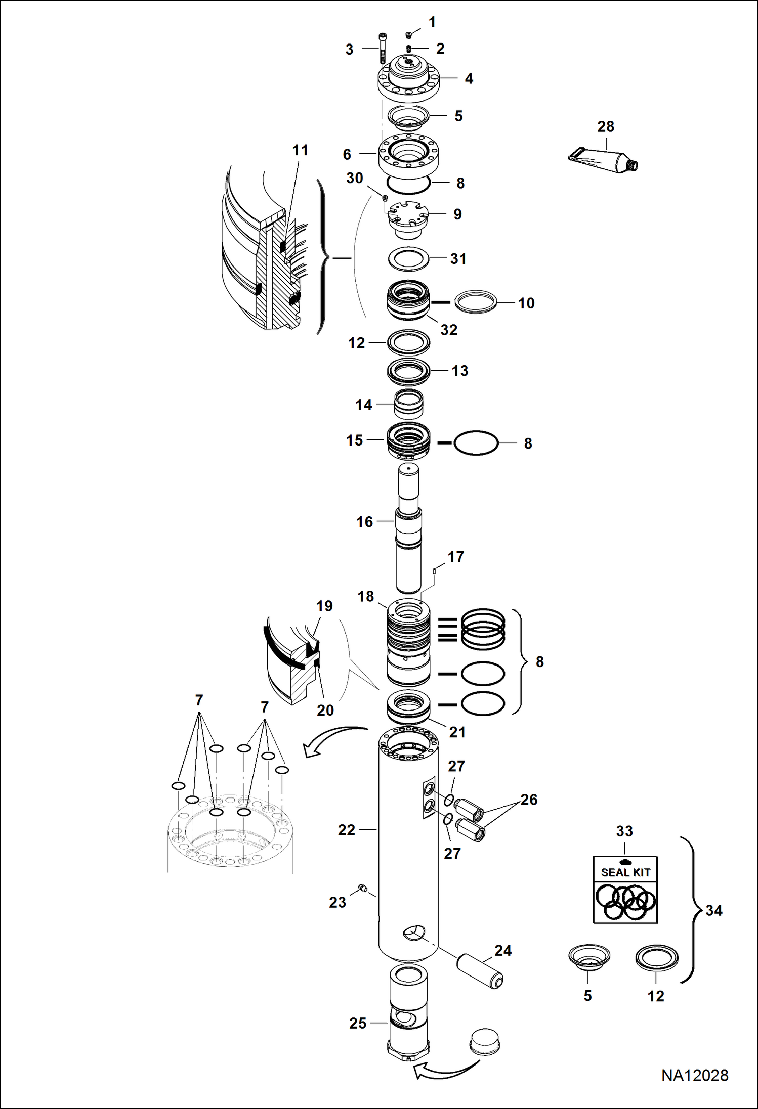 ГИДРОМОЛОТ (ВНУТРЕННИЕ ДЕТАЛИ) (HB980 A00Y20001 И ВЫШЕ)