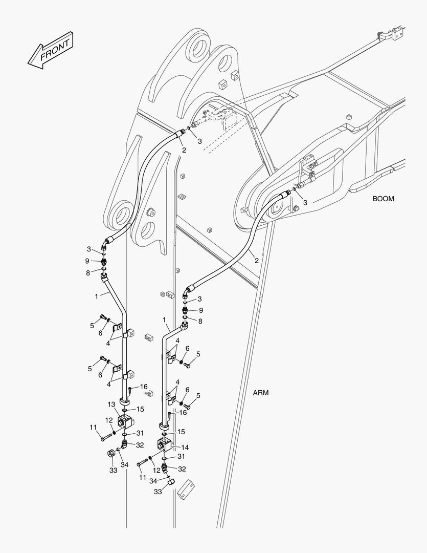 ГИДРОСИСТЕМА РУКОЯТИ - ВРАЩАЮЩИЙСЯ(РУКОЯТЬ 2.95 м)