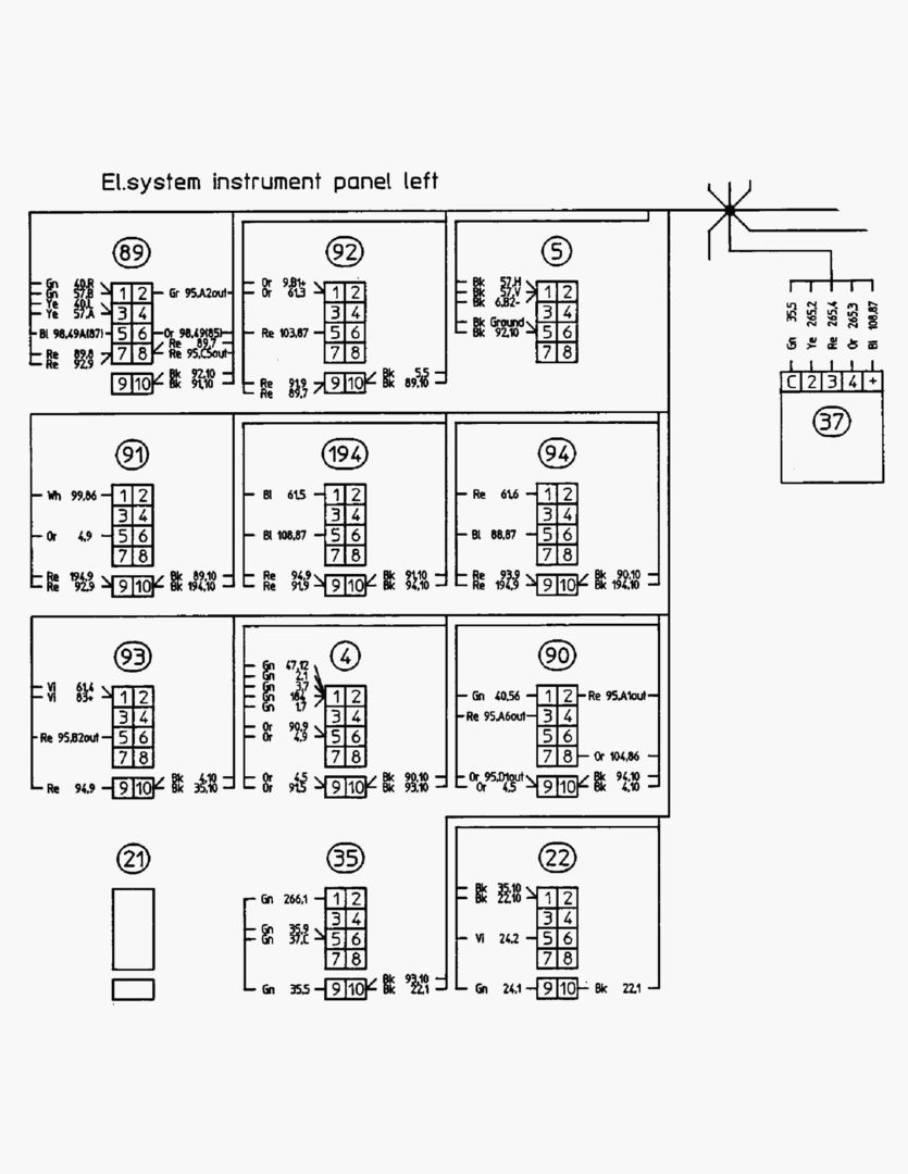 G062-7 ELECTRICAL SYSTEM; INSTRUMENT PANEL LEFT