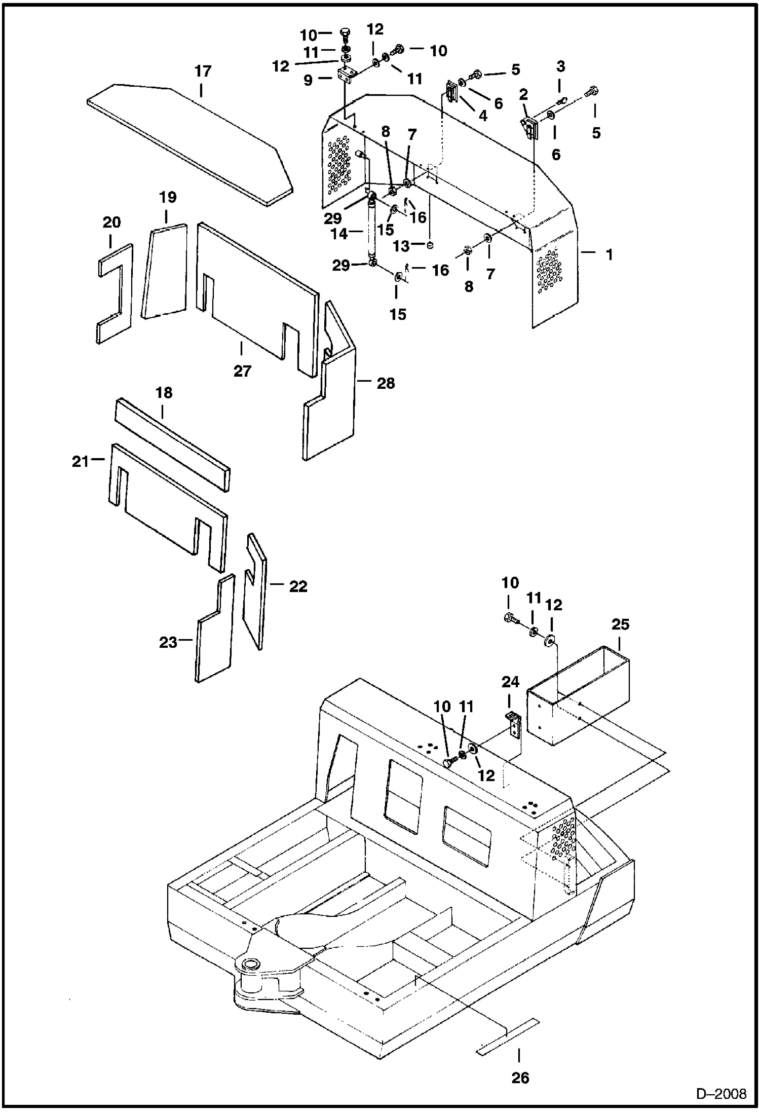 Спецтехника ЗАЩИТНЫЙ КОЗЫРЕК ДЛЯ МАШИНЫ И КРЫШКА ДВИГАТЕЛЯ от Globus Machinery