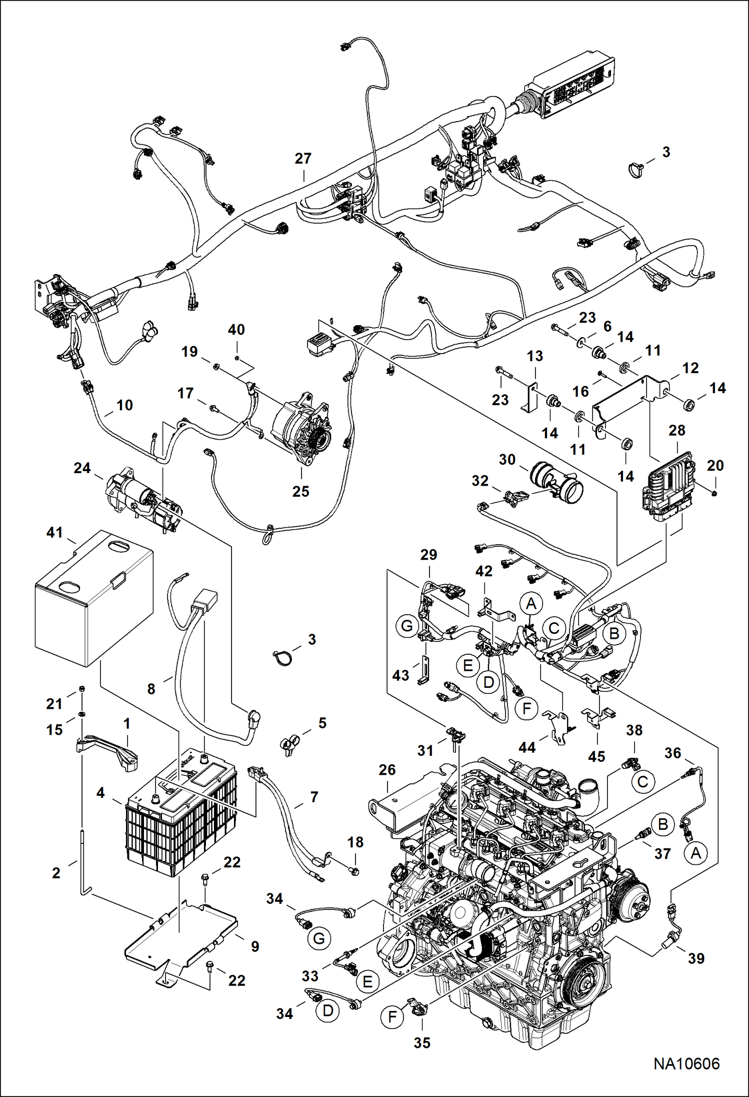 Схема ЭЛЕКТРИЧЕСКАЯ СХЕМА (Датчики двигателя, АКБ, Генератор и стартер)
