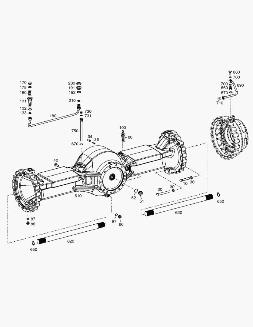 Спецтехника 3370 AXLE CASING-REAR AXLE [3001~3342]