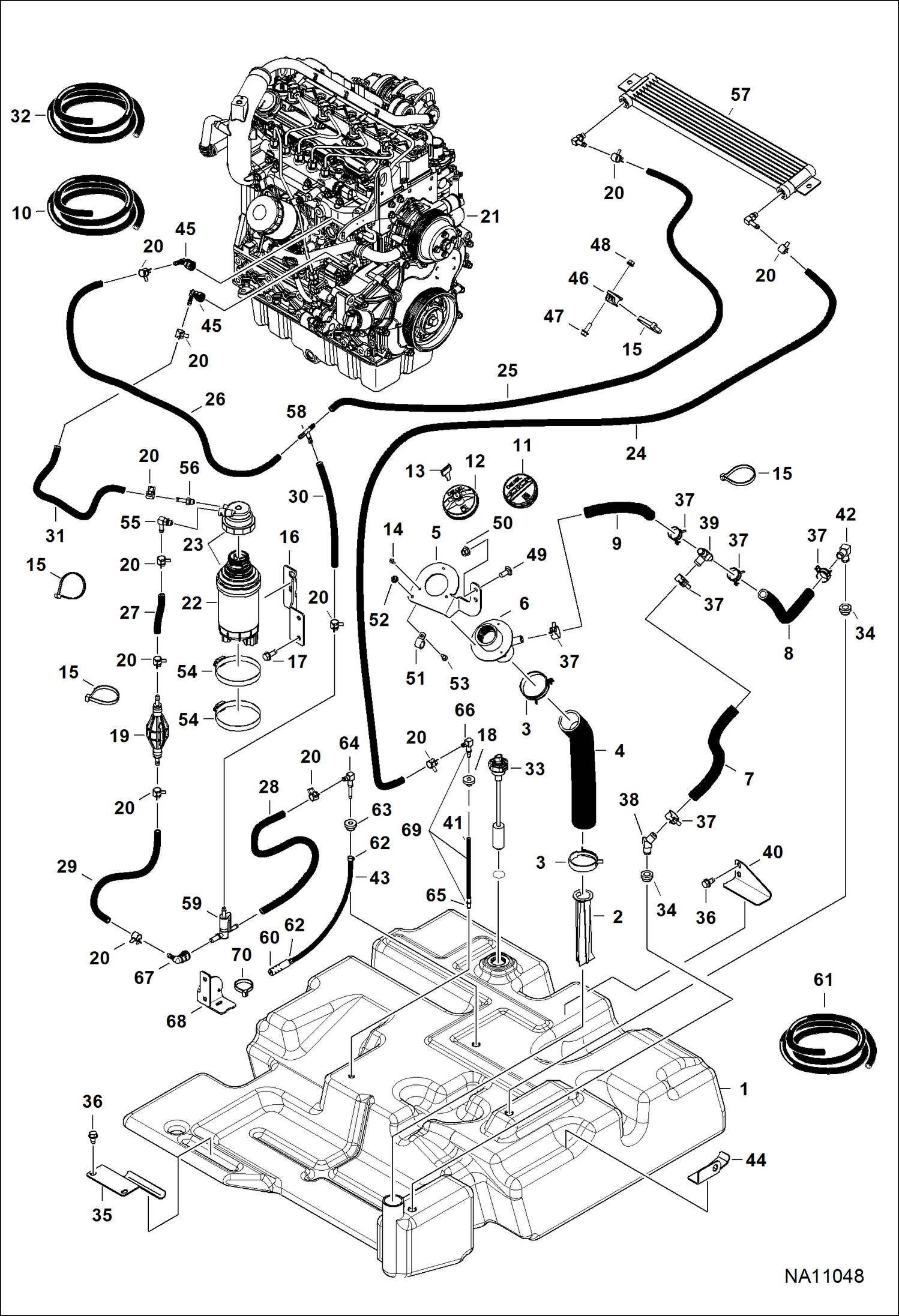 ДВИГАТЕЛЬ И КРЕПЕЖНЫЕ ДЕТАЛИ (СИСТЕМА ПОДАЧИ ТОПЛИВА) (СЕРИЙНЫЙ НОМЕР B37812061 И ВЫШЕ)