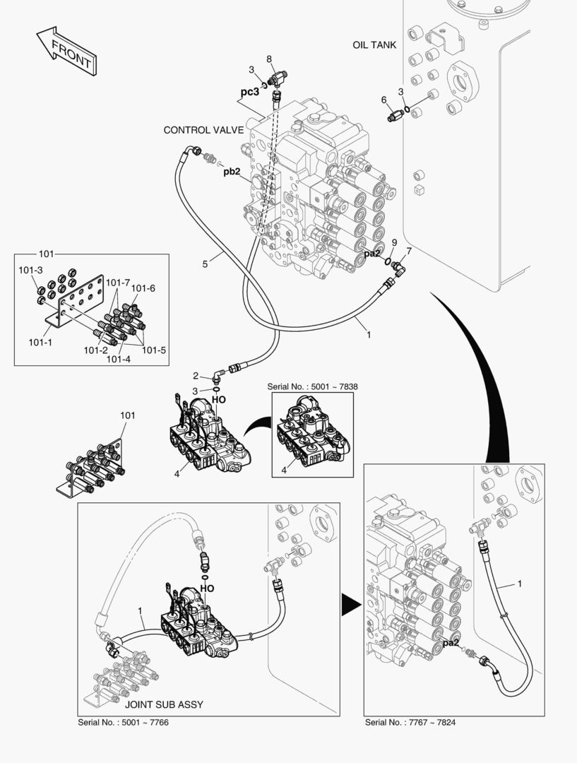 ТРУБОПРОВОД СЕРВОУПРАВЛЕНИЯ - ОДИН ПУТЬ