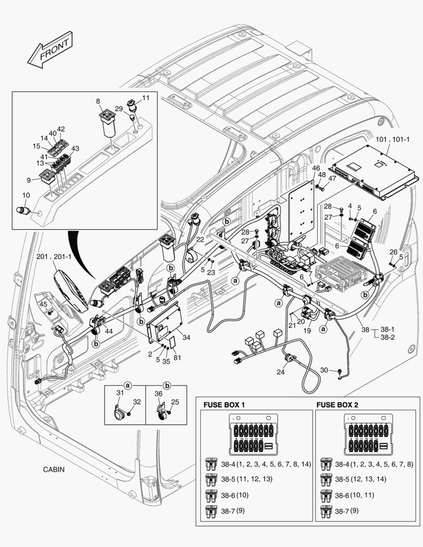 Схема ЭЛЕКТРИЧЕСКИЕ ЗАПЧАСТИ - КАБИНА