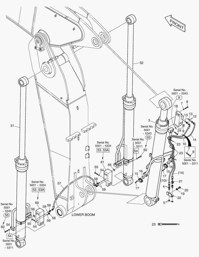 ТРУБОПРОВОД ШАРНИРНОЙ СТРЕЛЫ - ГИДРОЗАМОК