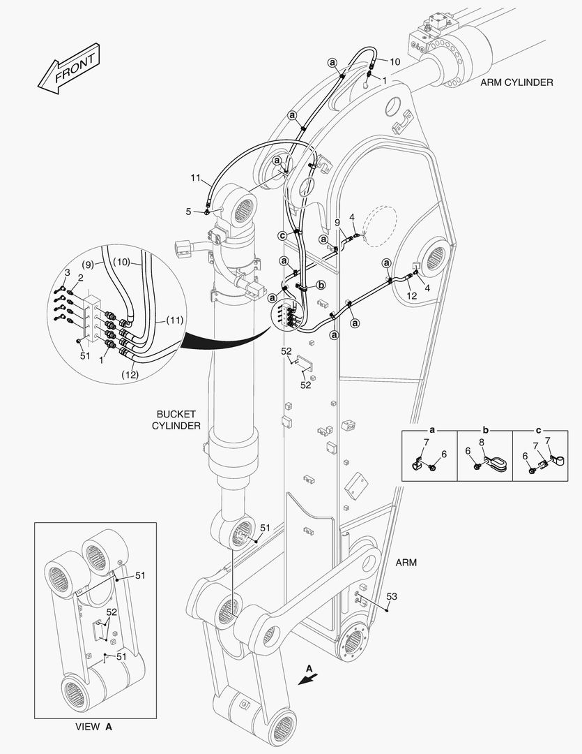 6570 LUBRICATION PIPING - ARM 2.6m(WITHOUT AGS)