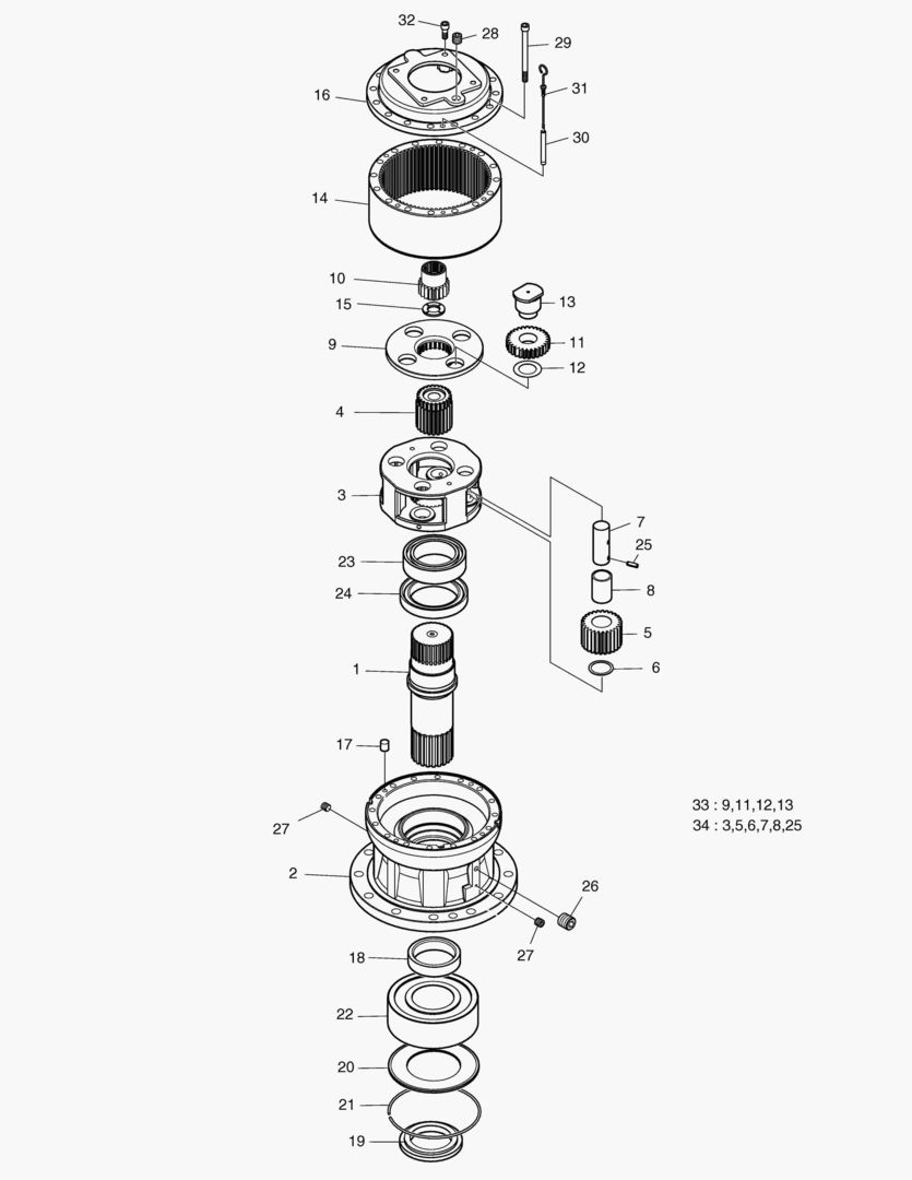 4150 SWING REDUCTION GEAR [1001~1021]