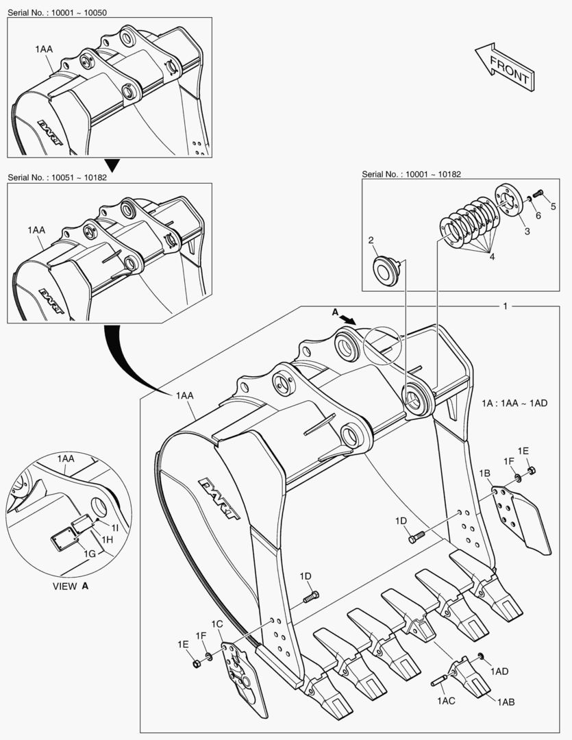 6900 BUCKET ASS`Y - 2.01mВі(63`) - SIDE PIN [10001~10231]