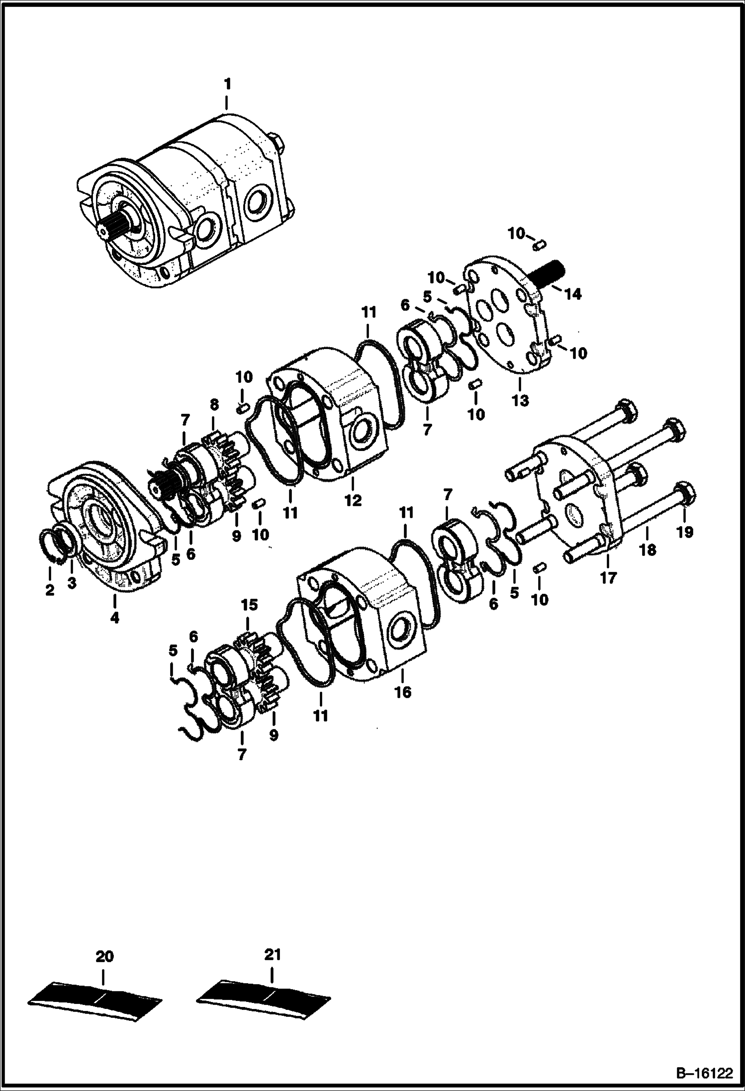 ШЕСТЕРЕННЫЙ НАСОС (СЕРИЙНЫЙ НОМЕР 520611001 - 520611905, 522411001 - 522411088)