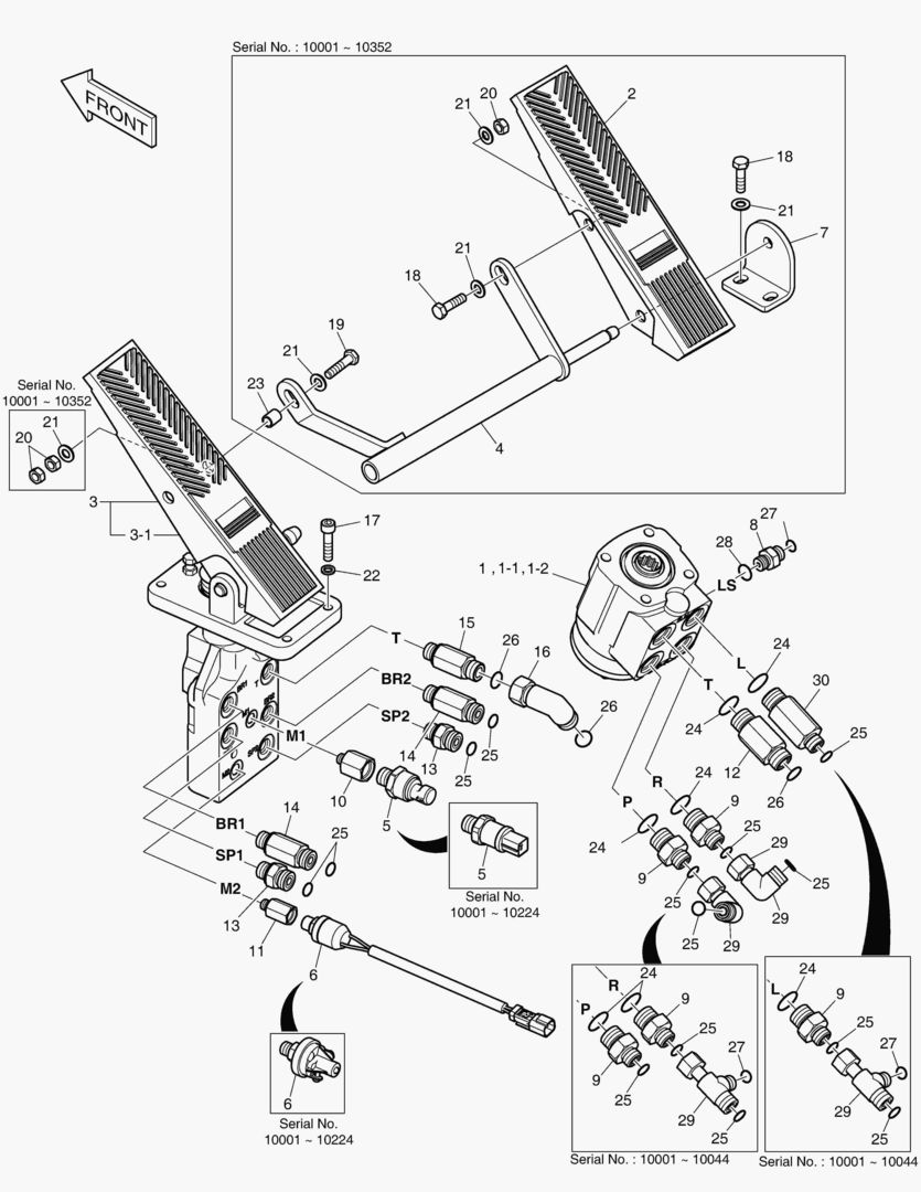 1220 BRAKE PEDAL VALVE & STEER UNIT