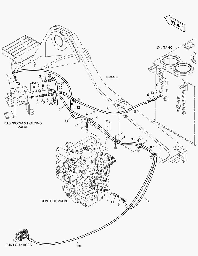 ТРУБОПРОВОД СЕРВОУПРАВЛЕНИЯ - СТРЕЛА ПЛАВАЮЩЕГО ТИПА