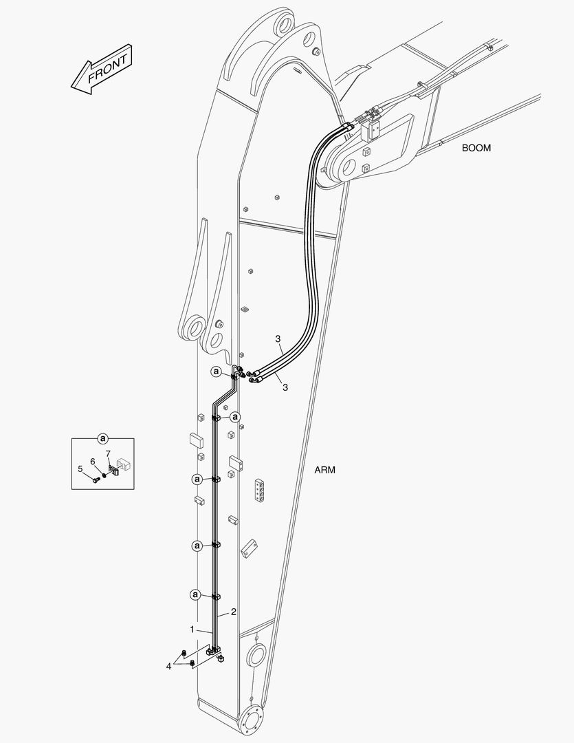 6810 ARM PIPING - QUICK CLAMP(ARM 3.95m)