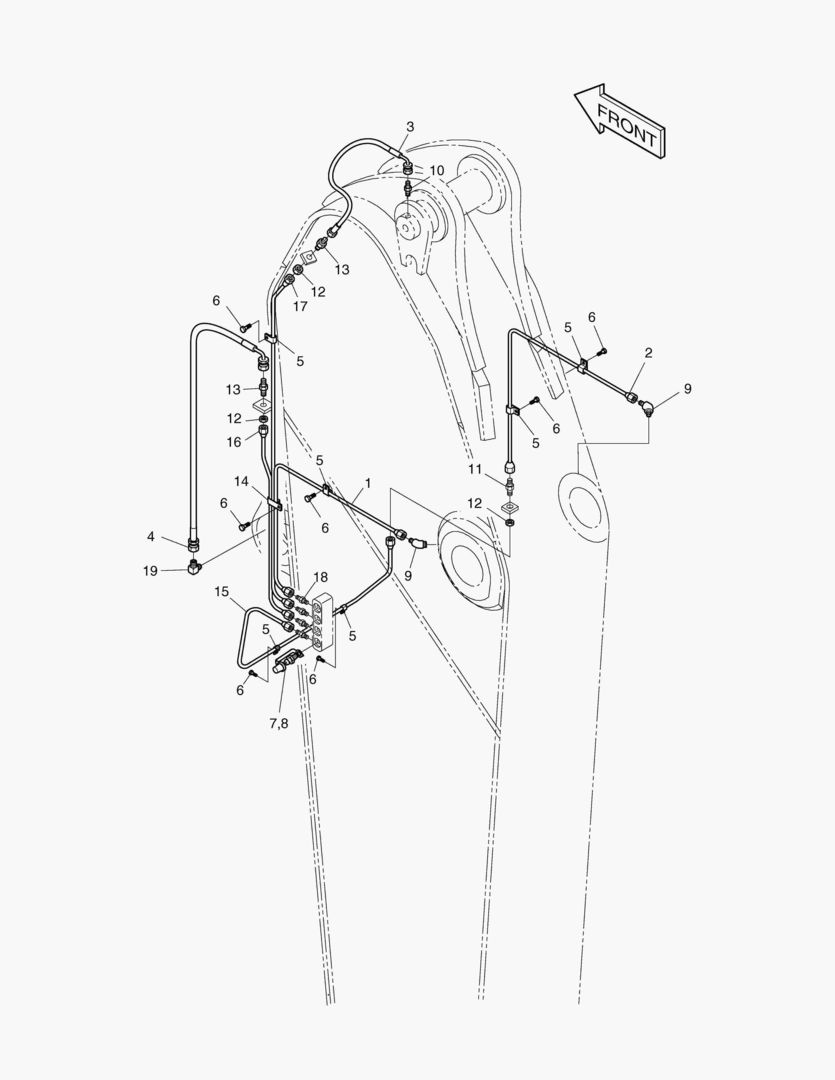 Спецтехника 6780 LUBRICATION PIPING - H.D ARM 3.35m [1001~1462] - главное фото