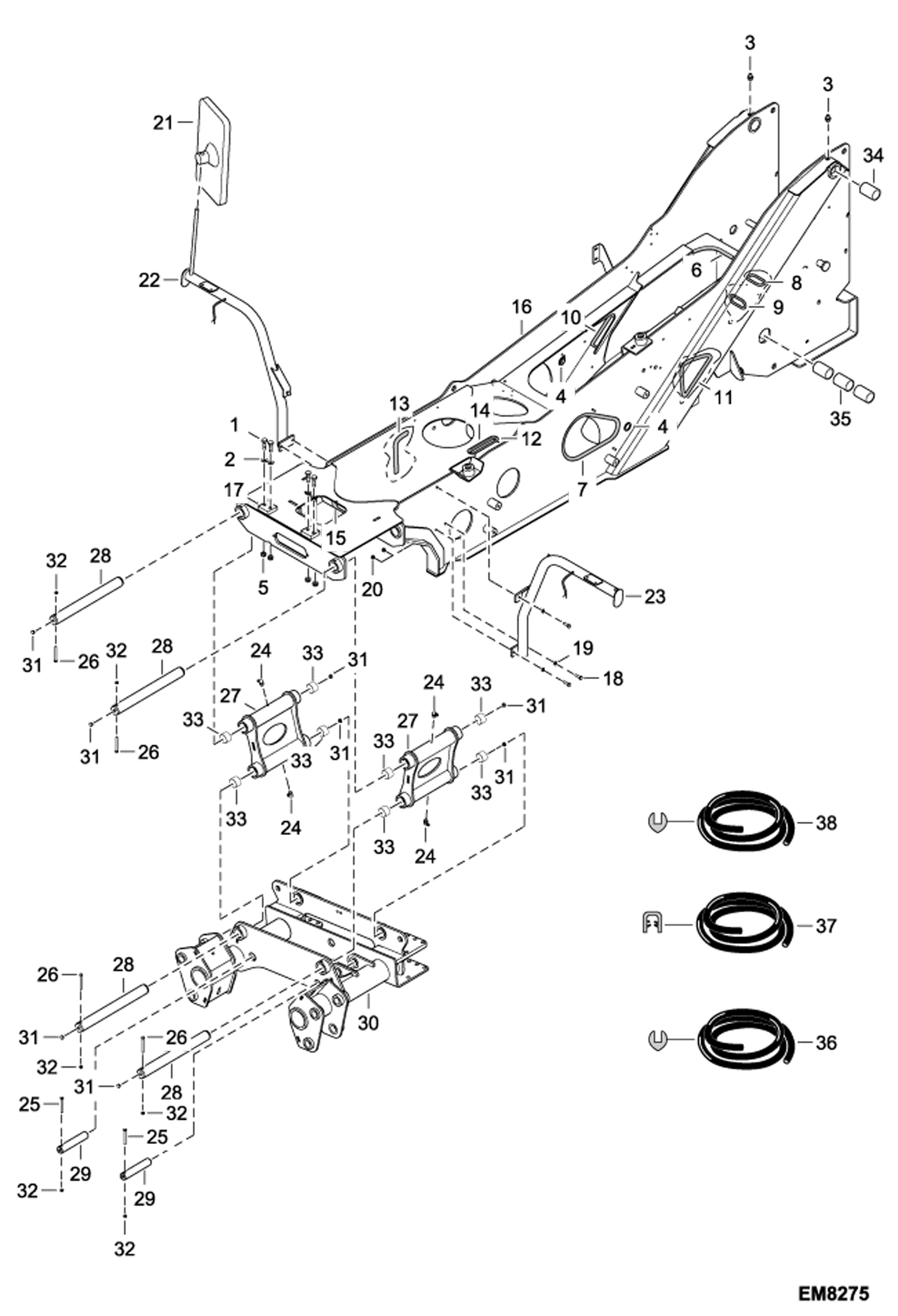 РАМА (СЕРИЙНЫЙ НОМЕР A8GA13000 И ВЫШЕ, A8GB13000 И ВЫШЕ)