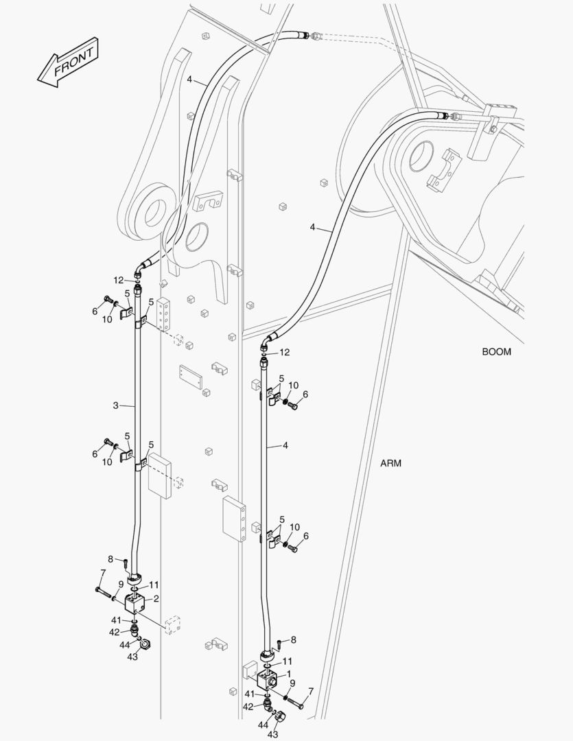 ГИДРОСИСТЕМА РУКОЯТИ - ВРАЩАЮЩИЙСЯ (РУКОЯТЬ 3.55 м)
