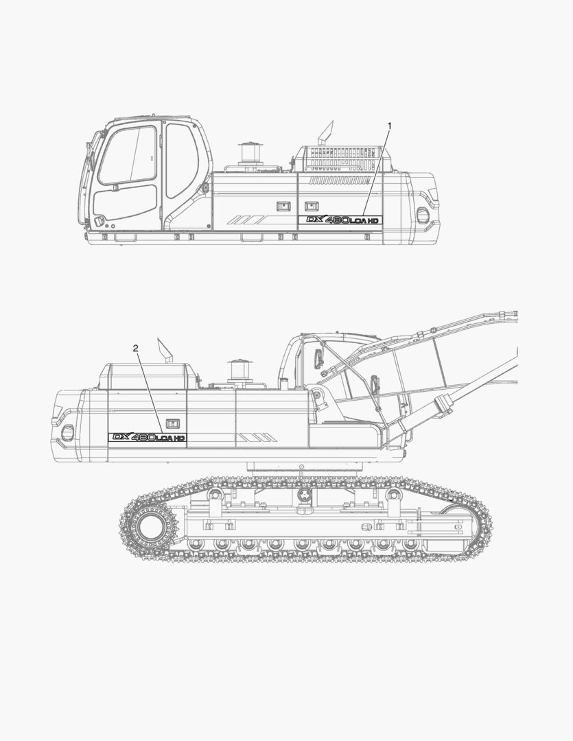 Спецтехника 5350 DECAL - MACHINE NAME(DX480LCA HD)