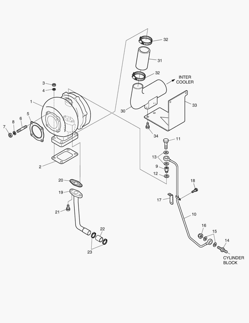 014 TURBO CHARGER & OIL PIPE