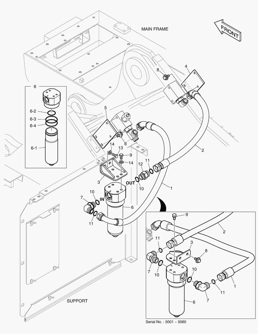 6170 ONE WAY PIPING - WITH FILTER [5001~5199]