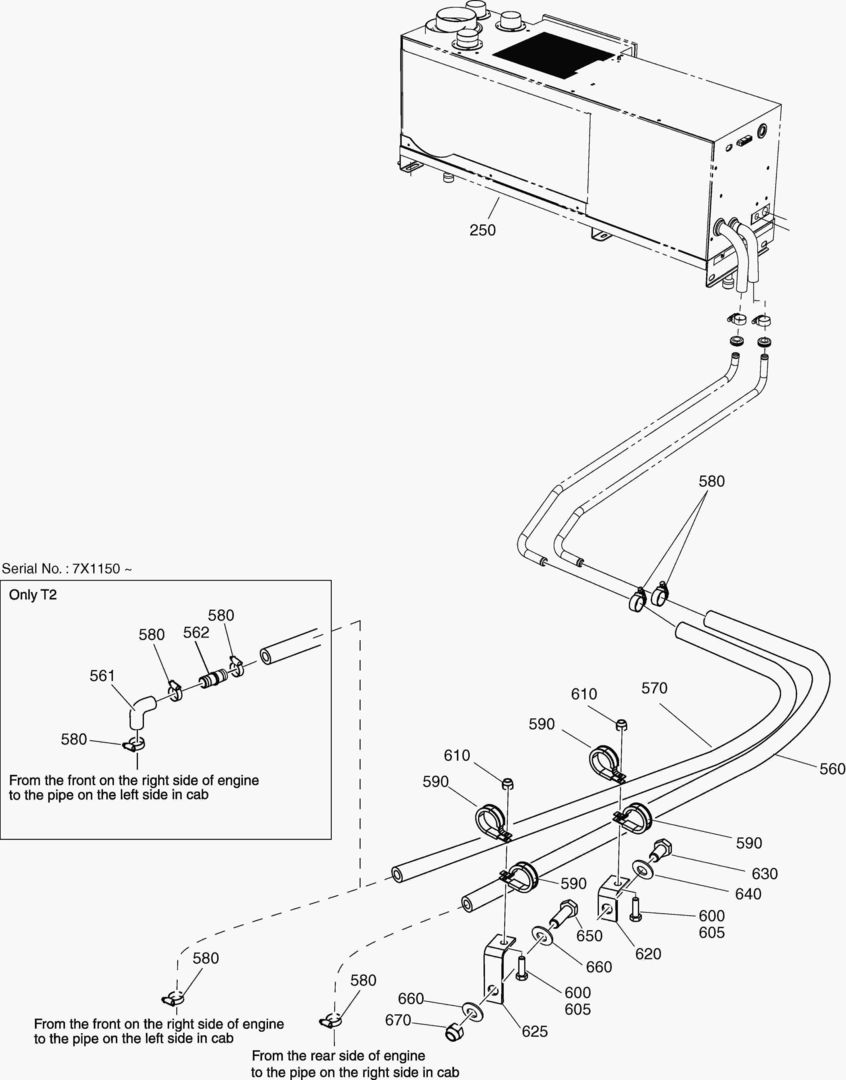 G380-20 AIR CONDITION - HOSE OUTSIDE CAB