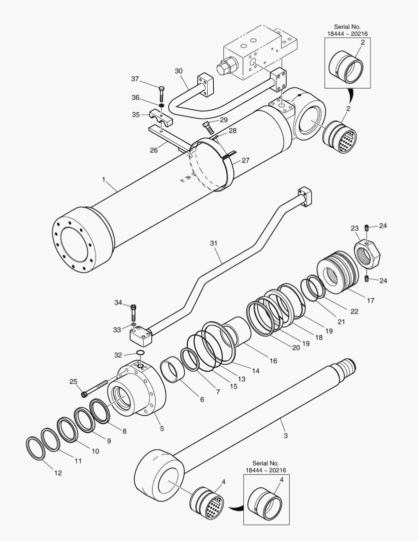 4321 BOOM CYLINDER - R.H (LOCK VALVE) [18444~]